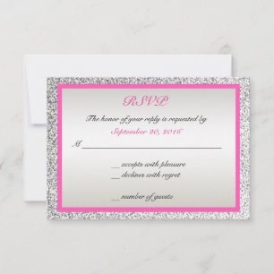 Rosa - brilho elegante que Wedding RSVP