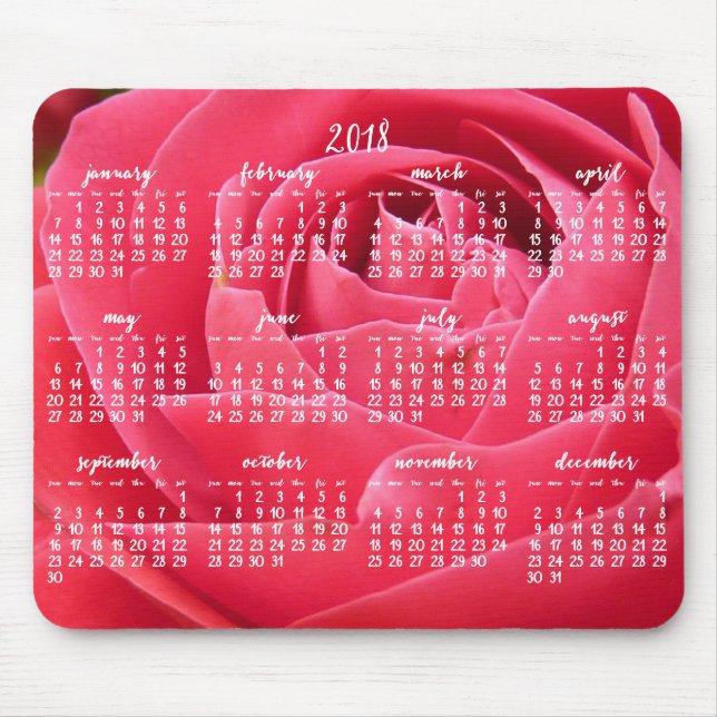 Rosa Calendar Anual 2018 Mouse pads (Frente)