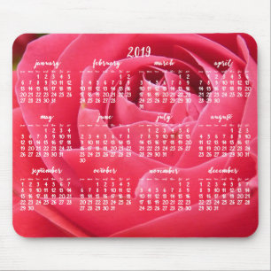 Rosa Calendar Anual 2019 Mouse pads