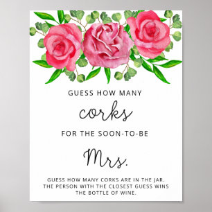 Rosa Chá de panela Adivinha Quantos Corks Poster