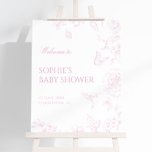 Rosa Chinoiserie Chá de fraldas Soft Bem-vindo