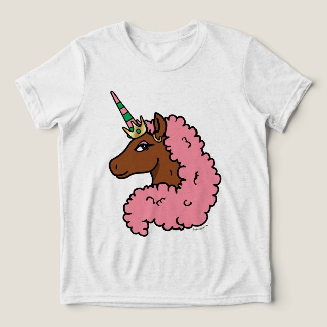 Rosa claro Afro Unicorn (Design frontal)