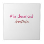 Rosa claro de hashtag Bridesmaid adiciona nome tri<br><div class="desc">design</div>