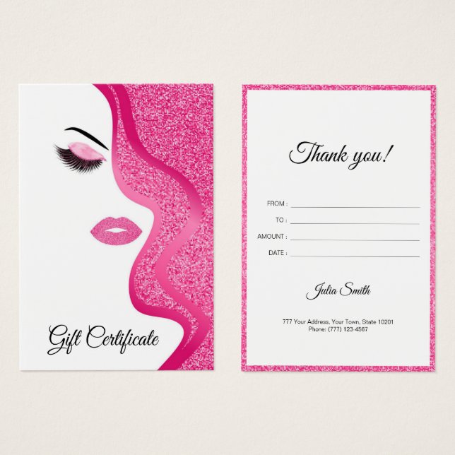 Rosa claro moderna com efeito de brilho (Frente & Verso)