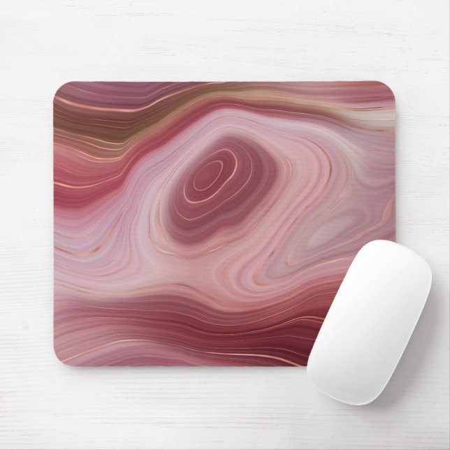 Rosa Clay e Silt Agate Mousepad (Com mouse)
