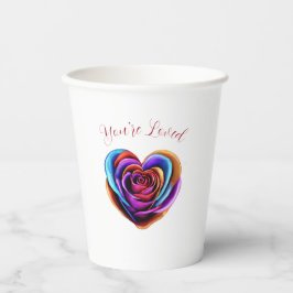 Rosa Colorida Colorida em Forma de Coração - Você