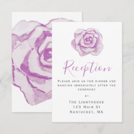 Rosa com Aquarela Roxa | Cartão de Recepção de Cas