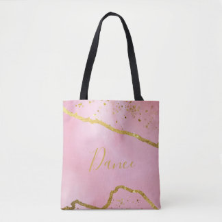 Rosa com Bolsa de dança Dourada brilhante