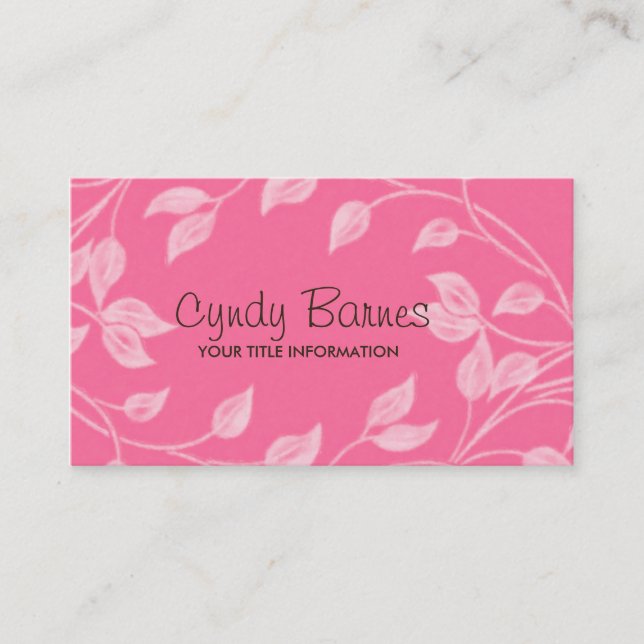 Rosa com Cartão de visita de Folhas Brancas (Frente)