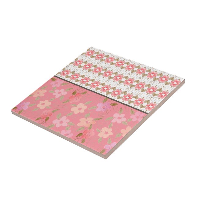 Rosa Com Floral De Pêssego (Lateral)