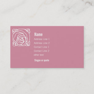 Rosa com o cartão de visita cor-de-rosa de Nouvea