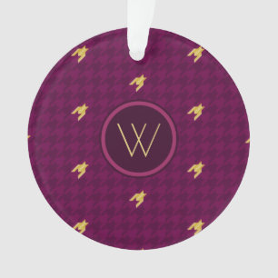 Rosa com Ornamento Dourado de Houndstooth de Desta