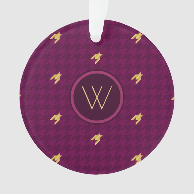 Rosa com Ornamento Dourado de Houndstooth de Desta (Frente)