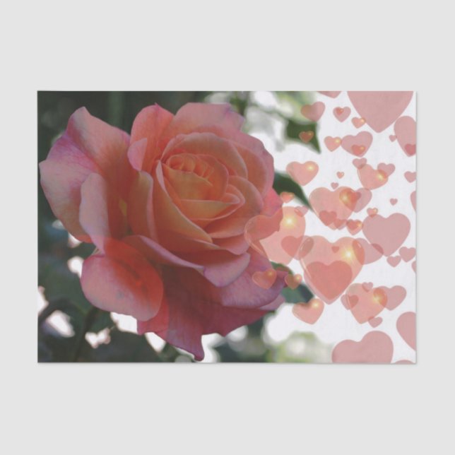 Rosa com papel de tecido cardíaco (Frente )