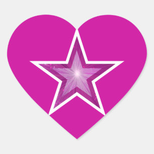Rosa cor-de-rosa da etiqueta do coração da estre