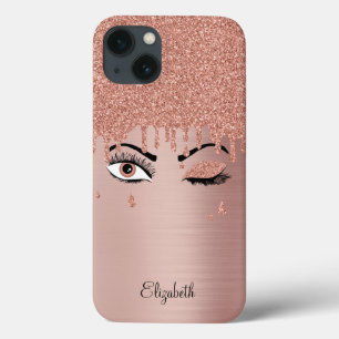 Rosa cor-de-rosa Dourado Eyelashes Diminuindo bril