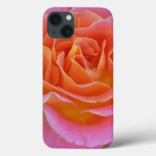 Rosa cor-de-rosa e Capa de telefone laranja
