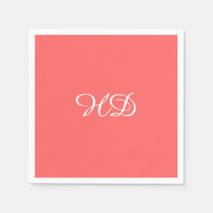 Rosa coral de papel personalizado dos guardanapo  