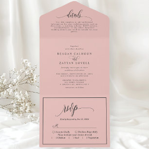 Rosa Coral Macio Moderno Script Simples