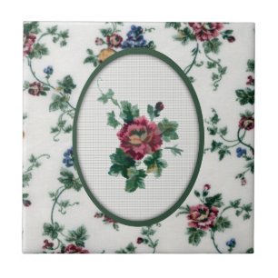 Rosa Cross Stitch Azulejo