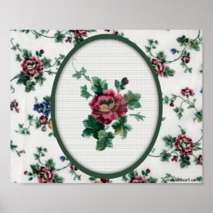 Rosa Cross Stitch Impressão