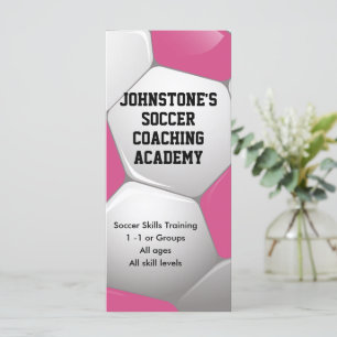 Rosa customizável e branco da bola de futebol do