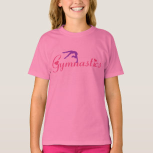 Rosa da camisa do coração da ginástica