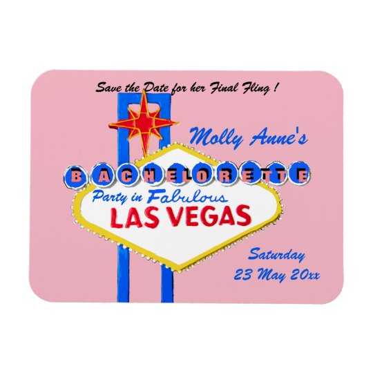 Rosa da festa de solteira de Las Vegas Nevada Ímã