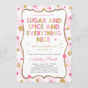 Rosa da menina do convite do chá de fraldas do