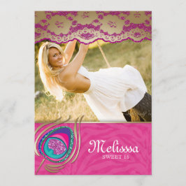 Rosa da zebra do anúncio do doce dezesseis do