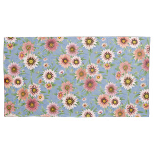Rosa Daisy Floral em Azul