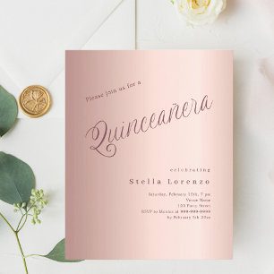 Rosa datipografia quinceanera convite