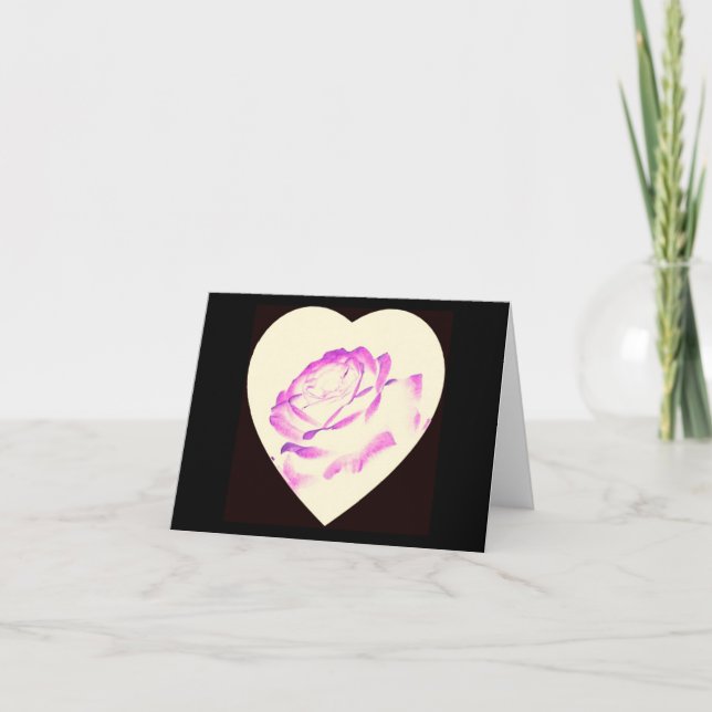 Rosa de amor Cartões de agradecimentos dobrado (Frente)