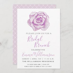 Rosa de Aquarela Puro   Convite Bridal Brunch