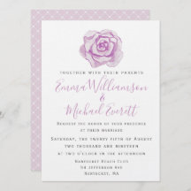 Rosa de Aquarela Puro | Convite de casamento
