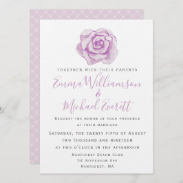 Rosa de Aquarela Puro | Convite de casamento