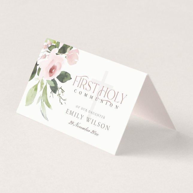 Rosa de Aquarela Rosa Esbranquiçada Primeira Comun (Verso)