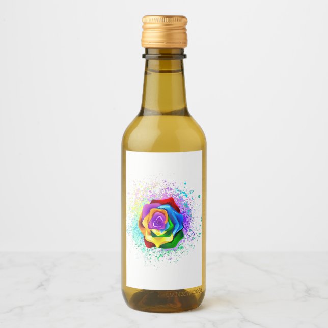 Rosa de arco-íris colorido (Frente)