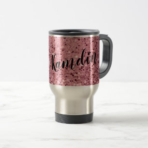 Rosa de caneca de café personalizada de 15 onças D