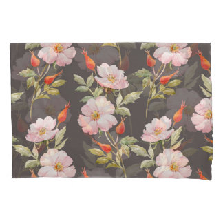 Rosa de Cão Aquarela: Padrão Floral Escuro