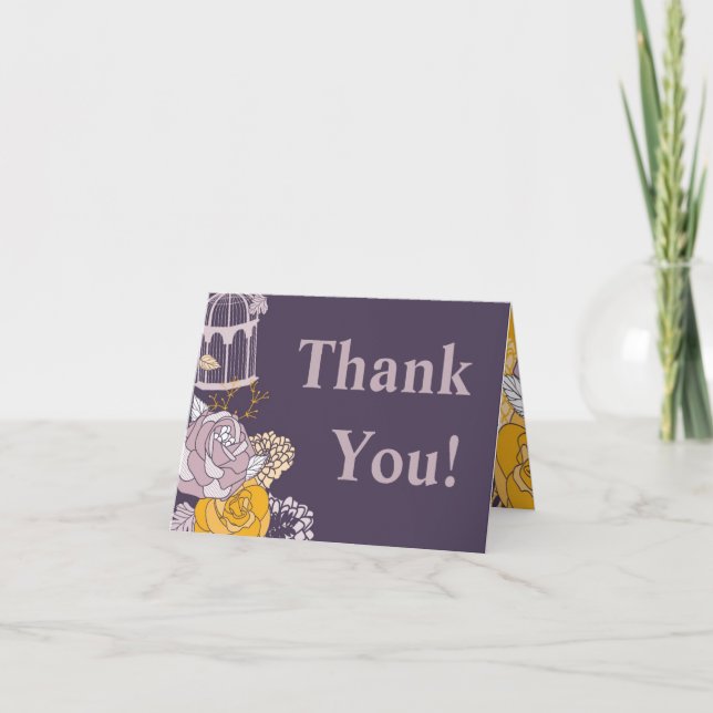 Rosa de Cartões de agradecimentos de ameixa de plá (Frente)