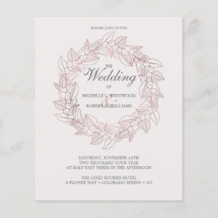 Rosa de Casamento Dourado de Wreath Romântico