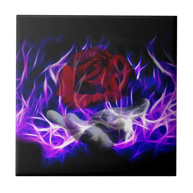 Rosa de chama violeta e mãos deuses (Frente)