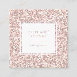 Rosa de com brilho cartão de visita de quadrado co