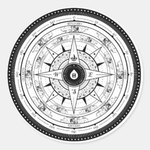 Rosa de Compass - Adesivo (branco)