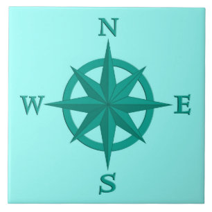 rosa de compasso 8-Point, turquesa e Aqua