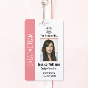 Rosa de Crachá de ID de funcionário corporativo pe