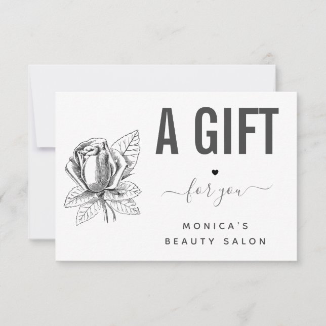 Rosa de Flor Desenhado, Preto e Bela Branca, Salão (Frente)