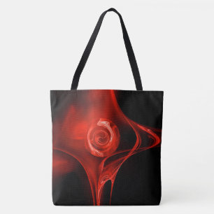 ROSA DE FRACTAL VERMELHO NO Saco de Tote Grande NE