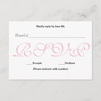 Rosa de Fundo - Placa de Resposta de Recepção RSVP